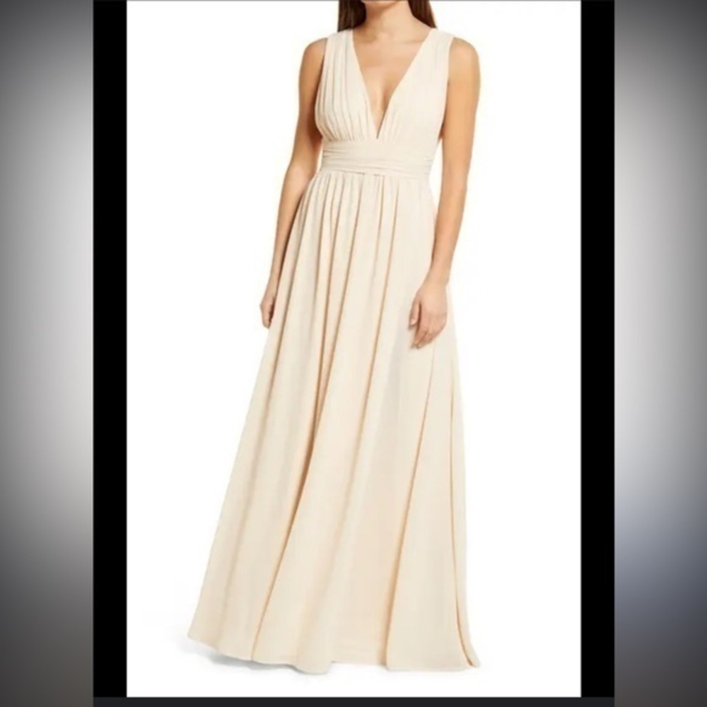 NWOT ▶️ Lulu’s ◀️ Heavenly Hues Blush Sleeveless Maxi Dress. Size Large